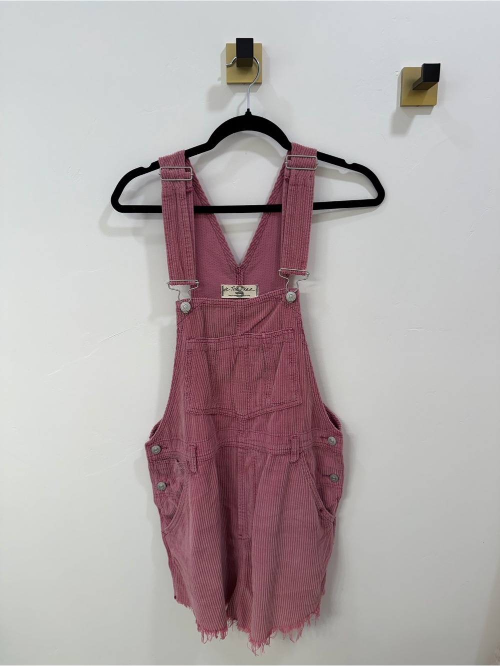 Free People Women’s Pink Corduroy Overall Dress
